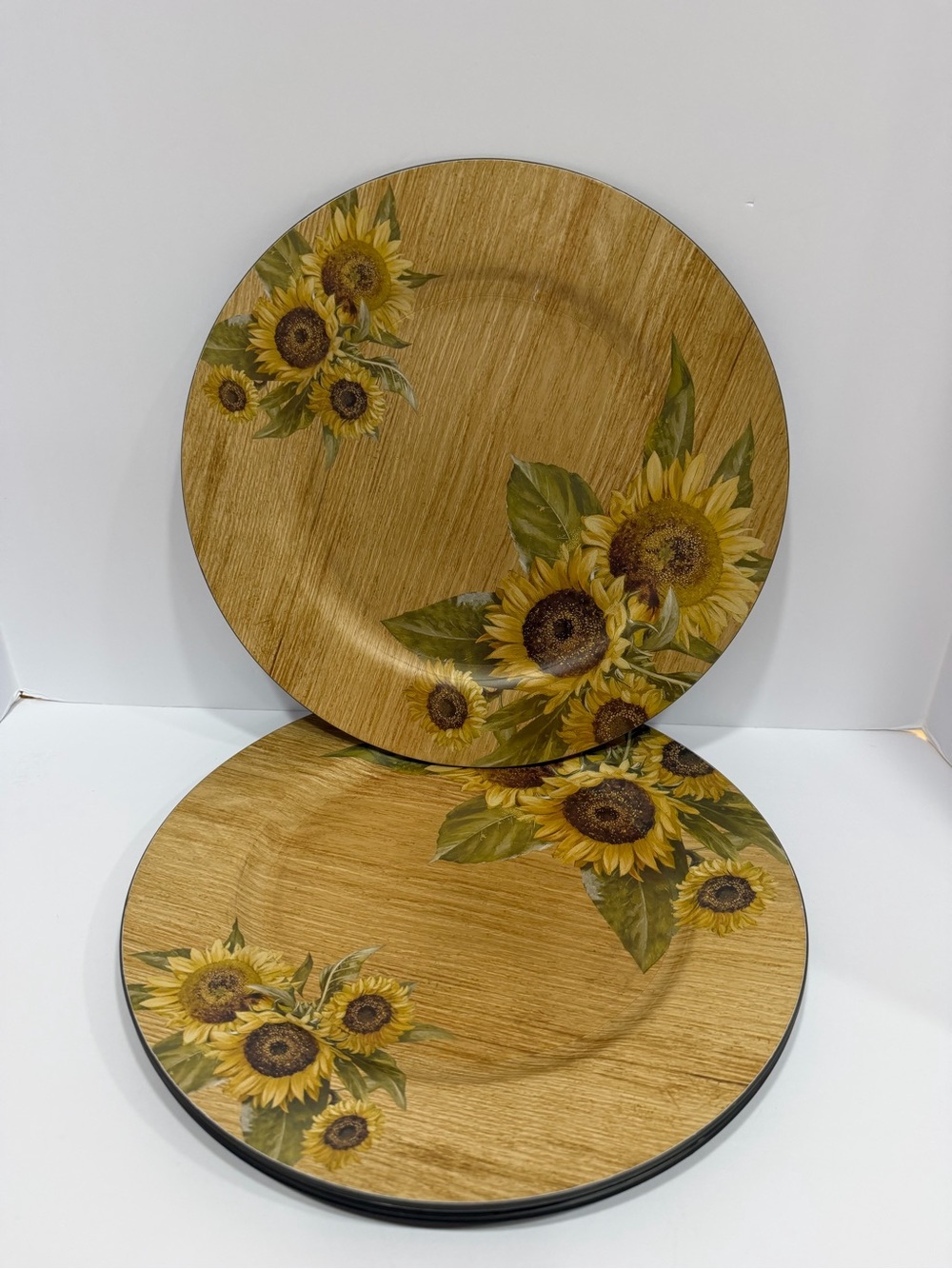 Ashland Fall Sunflower Market 13” Decorative Charger Plates Set of 6 Farmhouse